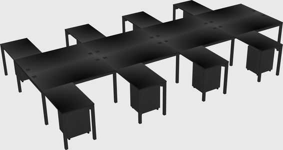 Shared l-shaped desk