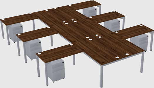 Shared l-shaped desk