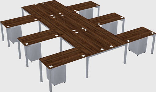 Shared l-shaped desk