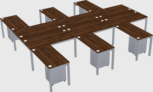 Shared l-shaped desk