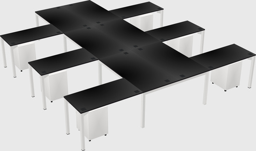 Shared l-shaped desk