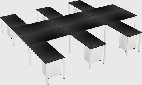 Shared l-shaped desk