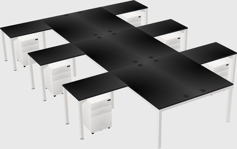 Shared l-shaped desk