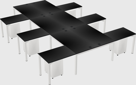 Shared l-shaped desk