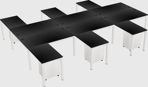 Shared l-shaped desk