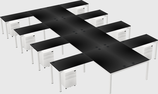 Shared l-shaped desk