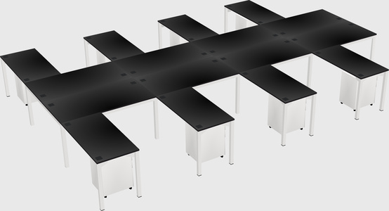Shared l-shaped desk