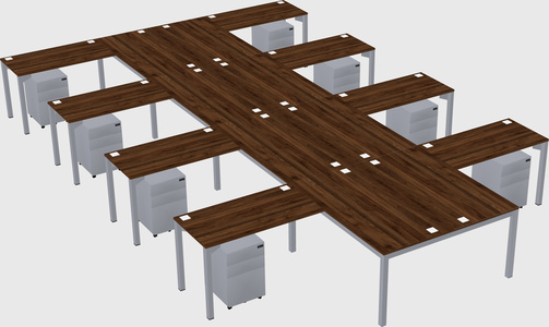 Shared l-shaped desk