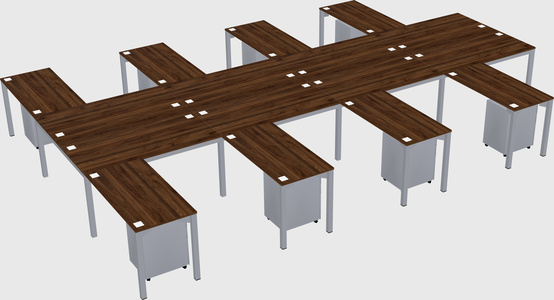 Shared l-shaped desk