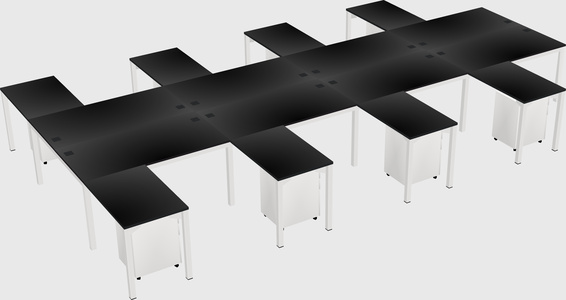 Shared l-shaped desk