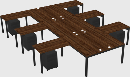 Shared l-shaped desk