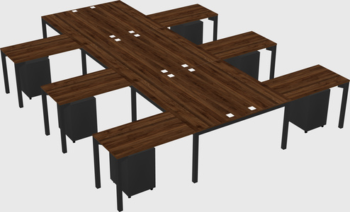 Shared l-shaped desk