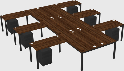 Shared l-shaped desk