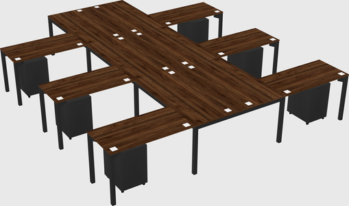 Shared l-shaped desk