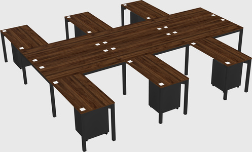 Shared l-shaped desk