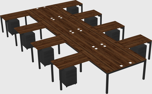 Shared l-shaped desk