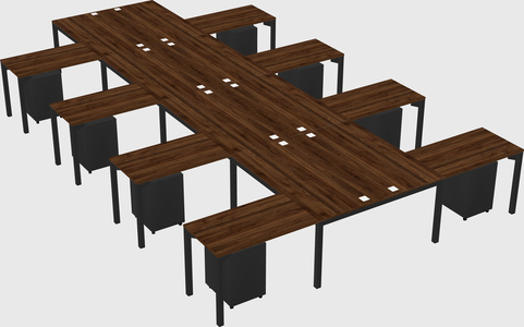Shared l-shaped desk