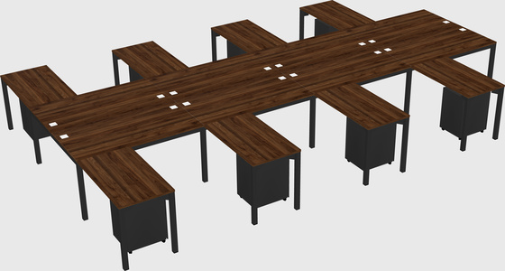 Shared l-shaped desk