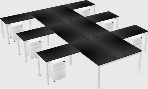 Shared l-shaped desk