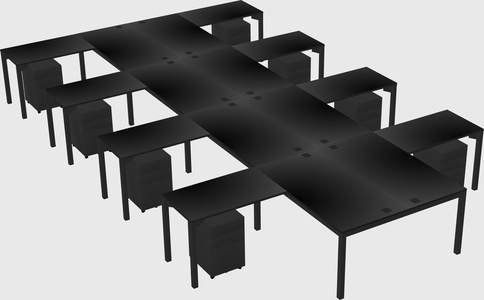 Shared l-shaped desk