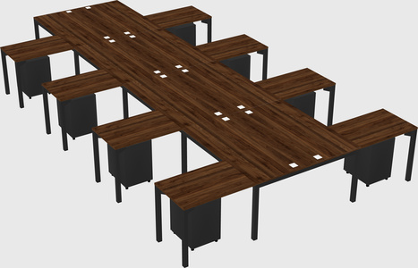 Shared l-shaped desk