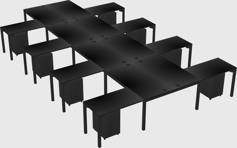 Shared l-shaped desk