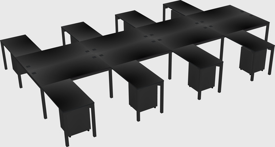 Shared l-shaped desk