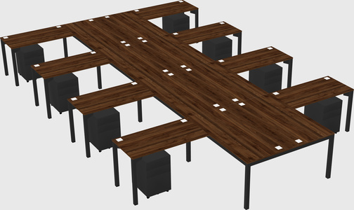 Shared l-shaped desk