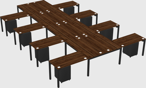 Shared l-shaped desk