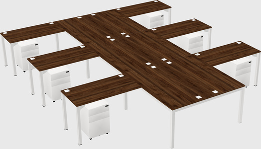 Shared l-shaped desk