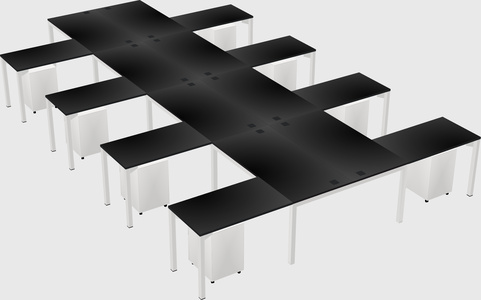 Shared l-shaped desk