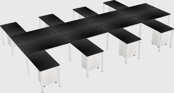 Shared l-shaped desk