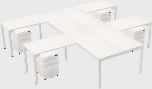 Shared l-shaped desk