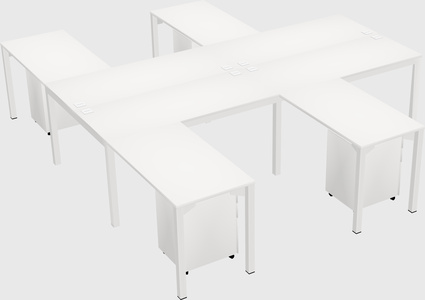 Shared l-shaped desk