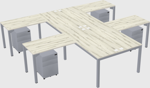 Shared l-shaped desk