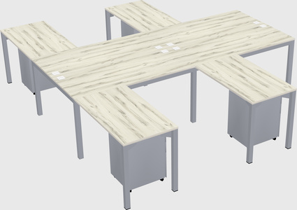 Shared l-shaped desk