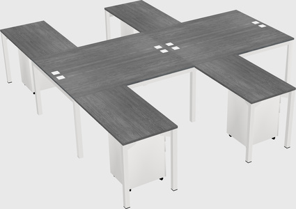 Shared l-shaped desk