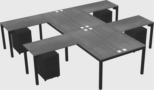 Shared l-shaped desk