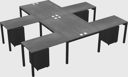 Shared l-shaped desk