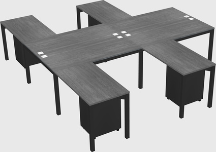 Shared l-shaped desk