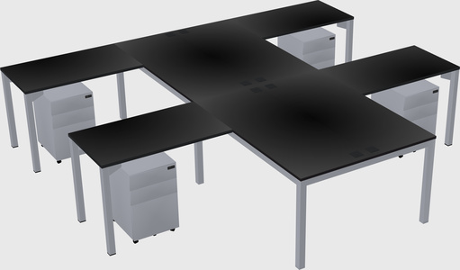 Shared l-shaped desk
