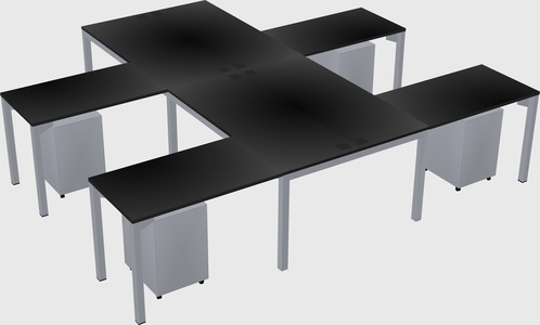 Shared l-shaped desk