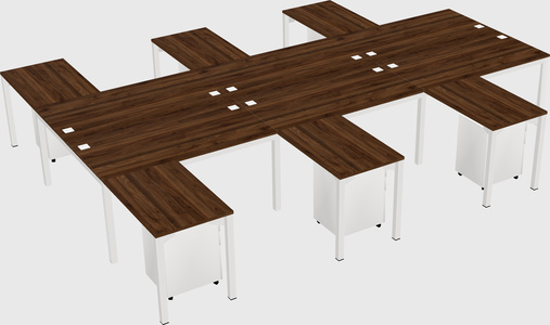 Shared l-shaped desk