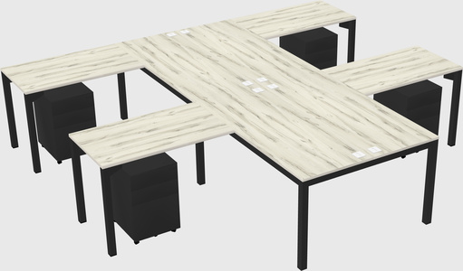 Shared l-shaped desk