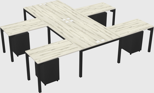 Shared l-shaped desk