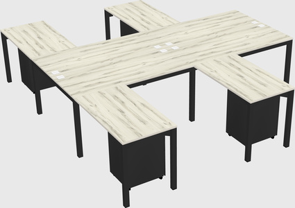 Shared l-shaped desk