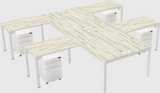 Shared l-shaped desk