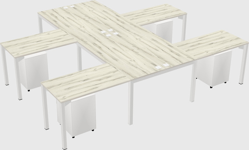Shared l-shaped desk