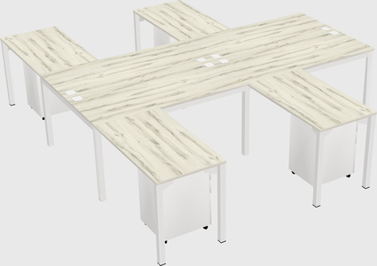 Shared l-shaped desk