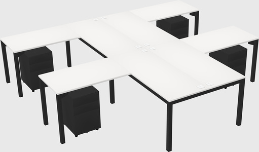 Shared l-shaped desk